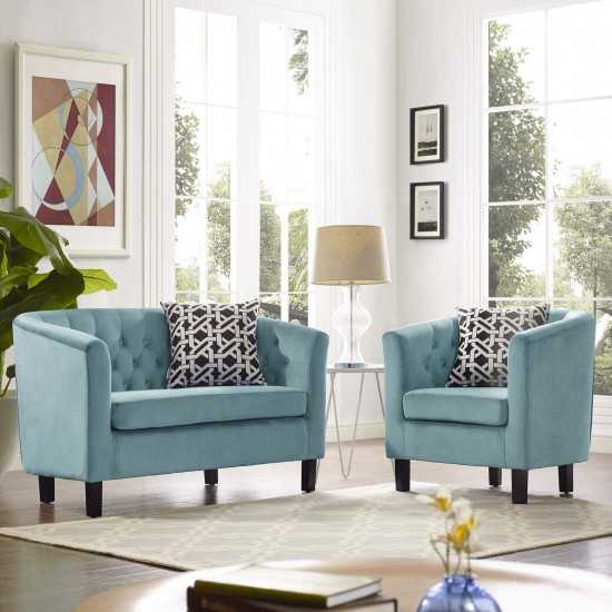 Prospect 2 Piece Performance Velvet Loveseat and Armchair Set