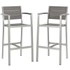 Shore Bar Stool Outdoor Patio Aluminum Set of 2