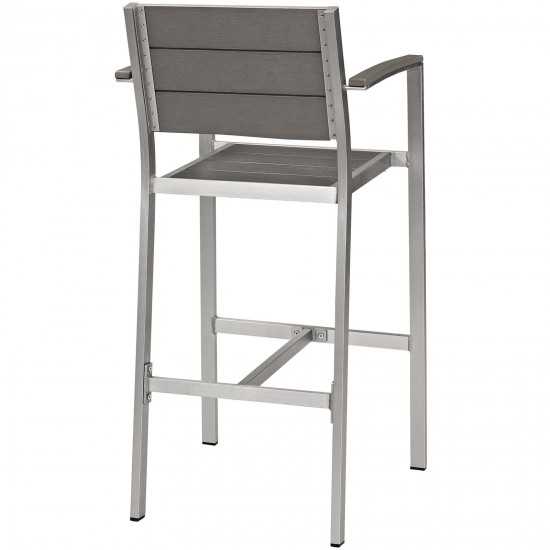 Shore Bar Stool Outdoor Patio Aluminum Set of 2