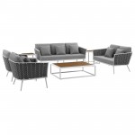 Stance 7 Piece Outdoor Patio Aluminum Sectional Sofa Set