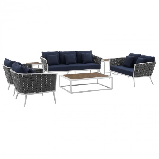 Stance 7 Piece Outdoor Patio Aluminum Sectional Sofa Set