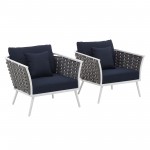 Stance Armchair Outdoor Patio Aluminum Set of 2