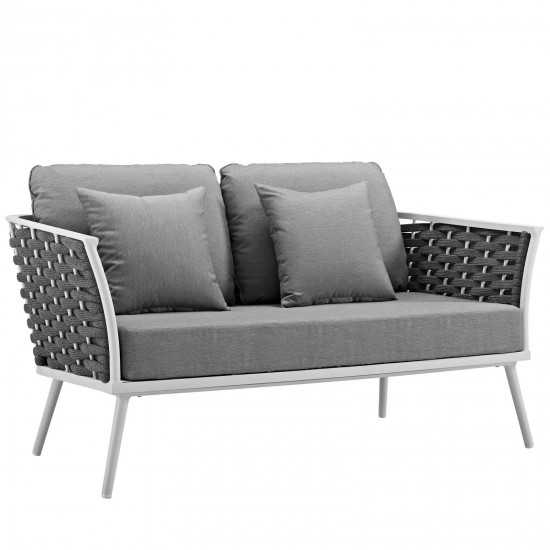 Stance 2 Piece Outdoor Patio Aluminum Sectional Sofa Set