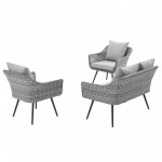 Endeavor 3 Piece Outdoor Patio Wicker Rattan Loveseat and Armchair Set