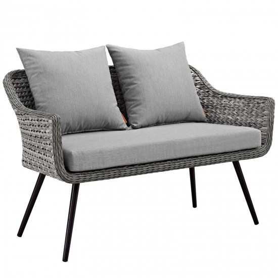 Endeavor 3 Piece Outdoor Patio Wicker Rattan Loveseat and Armchair Set