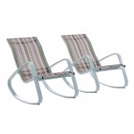 Traveler Rocking Lounge Chair Outdoor Patio Mesh Sling Set of 2