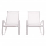 Traveler Rocking Lounge Chair Outdoor Patio Mesh Sling Set of 2