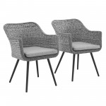 Endeavor Dining Armchair Outdoor Patio Wicker Rattan Set of 2