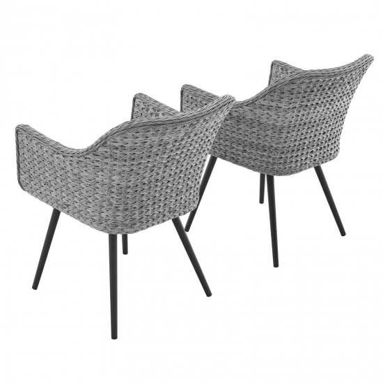 Endeavor Dining Armchair Outdoor Patio Wicker Rattan Set of 2