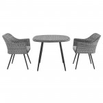 Endeavor 3 Piece Outdoor Patio Wicker Rattan Dining Set