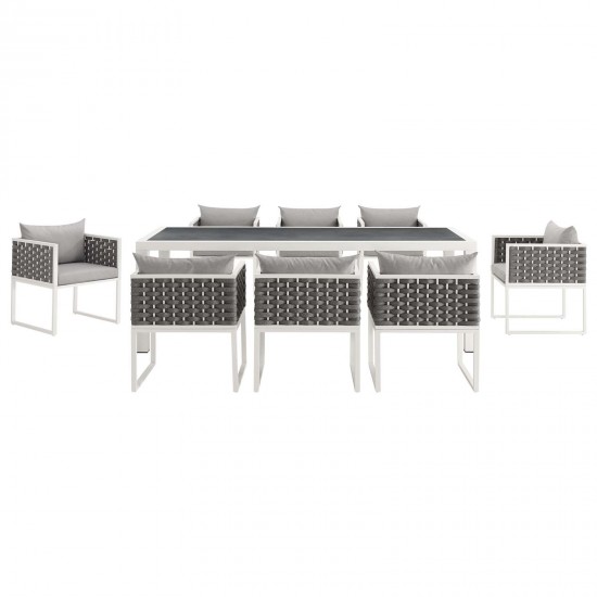 Stance 9 Piece Outdoor Patio Aluminum Dining Set