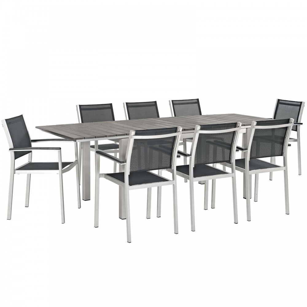 Shore 9 Piece Outdoor Patio Aluminum Dining Set Shore 9 Piece Outdoor Patio Aluminum Dining Set