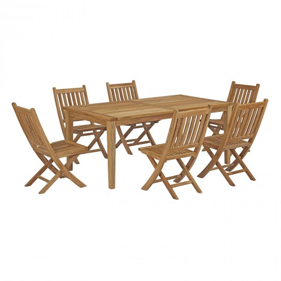 Marina 7 Piece Outdoor Patio Teak Dining Set