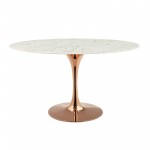Lippa 54" Oval Artificial Marble Dining Table