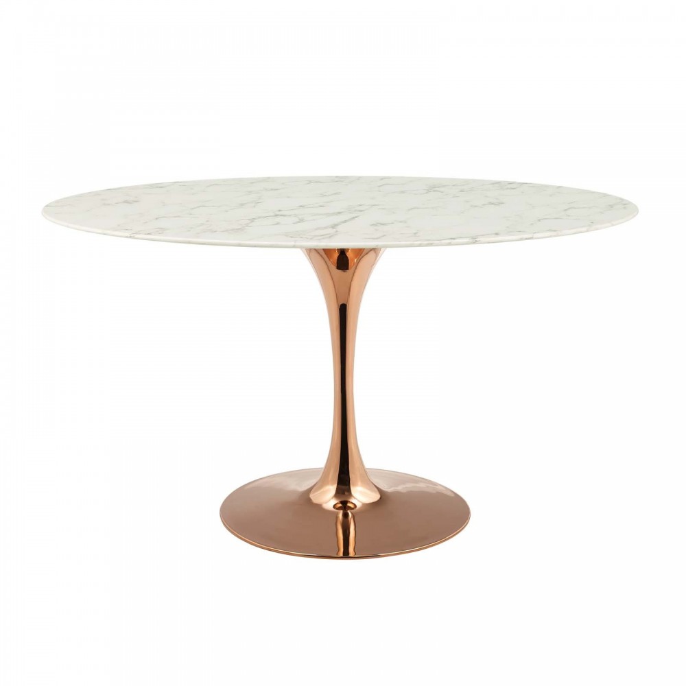 Lippa 54" Oval Artificial Marble Dining Table Lippa 54" Oval Artificial Marble Dining Table