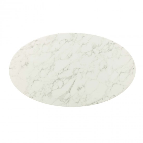 Lippa 54" Oval Artificial Marble Dining Table