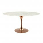 Lippa 60" Oval Artificial Marble Dining Table