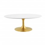 Lippa 42" Oval-Shaped Wood Top Coffee Table