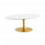 Lippa 42" Oval-Shaped Wood Top Coffee Table