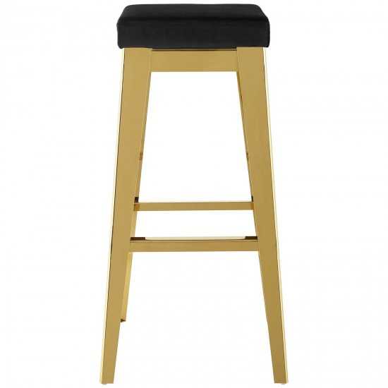 Arrive Gold Stainless Steel Performance Velvet Bar Stool