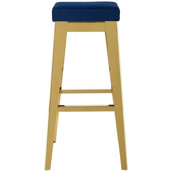 Arrive Gold Stainless Steel Performance Velvet Bar Stool