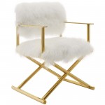 Action Pure White Cashmere Accent Director's Chair