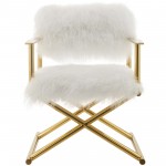 Action Pure White Cashmere Accent Director's Chair