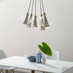 Peak Brass Cone And Glass Globe Cluster Pendant Light Chandelier