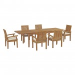 Marina 7 Piece Outdoor Patio Teak Dining Set