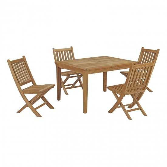 Marina 5 Piece Outdoor Patio Teak Dining Set