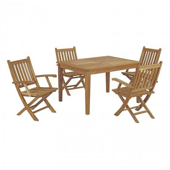 Marina 5 Piece Outdoor Patio Teak Dining Set