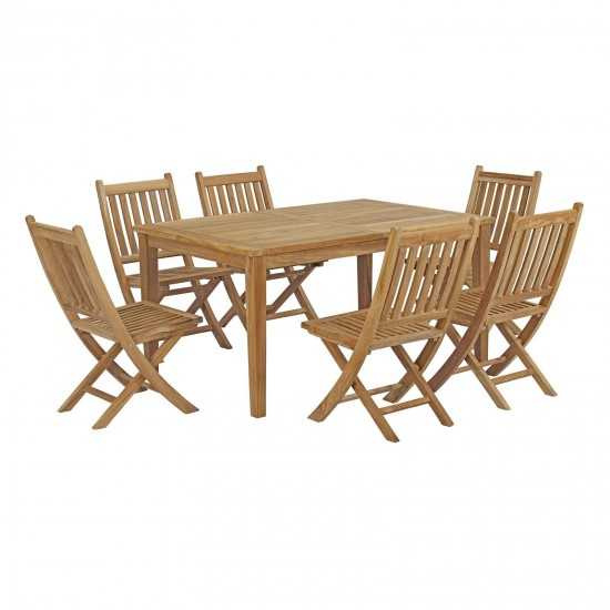 Marina 7 Piece Outdoor Patio Teak Dining Set