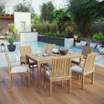 Marina 7 Piece Outdoor Patio Teak Dining Set