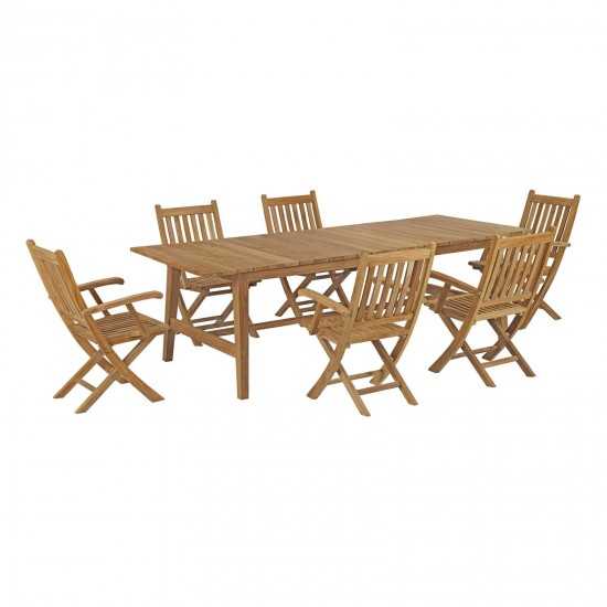 Marina 7 Piece Outdoor Patio Teak Dining Set