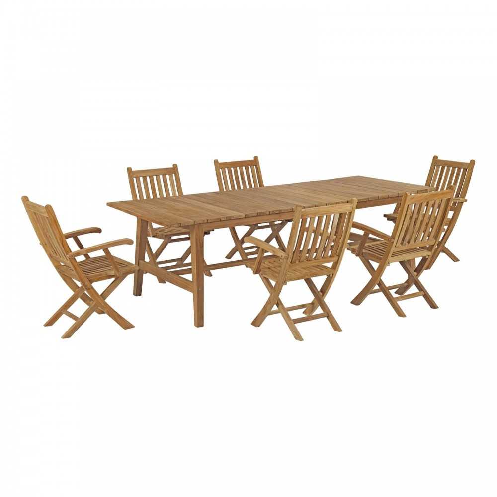 Marina 7 Piece Outdoor Patio Teak Dining Set Marina 7 Piece Outdoor Patio Teak Dining Set