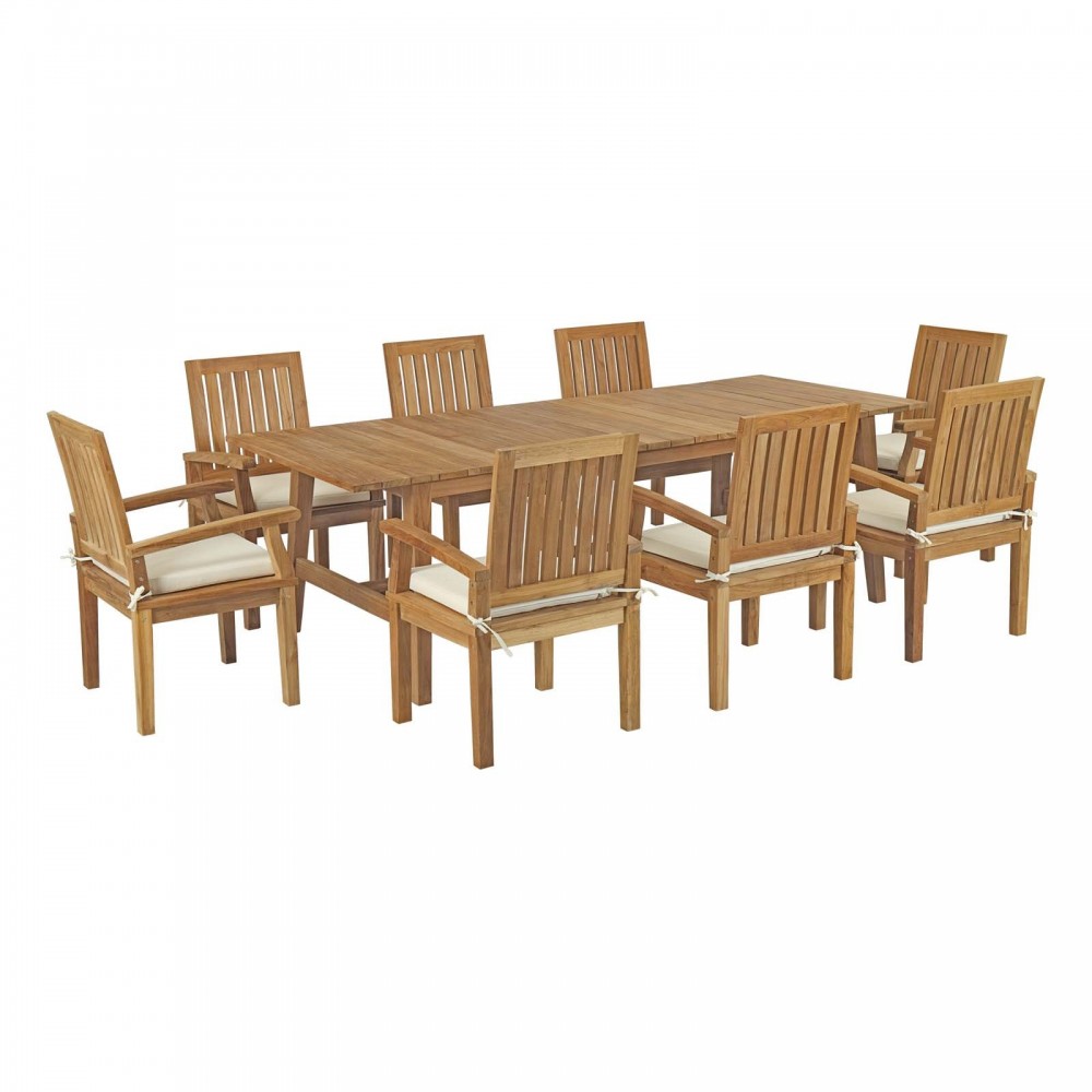 Marina 9 Piece Outdoor Patio Teak Dining Set Marina 9 Piece Outdoor Patio Teak Dining Set