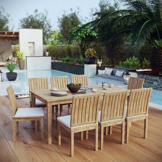 Marina 9 Piece Outdoor Patio Teak Dining Set