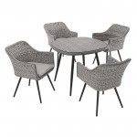 Endeavor 5 Piece Outdoor Patio Wicker Rattan Dining Set