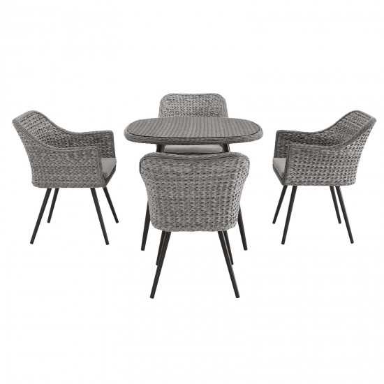 Endeavor 5 Piece Outdoor Patio Wicker Rattan Dining Set