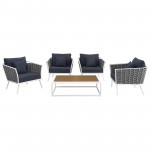 Stance 5 Piece Outdoor Patio Aluminum Sectional Sofa Set