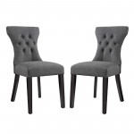 Silhouette Dining Side Chairs Upholstered Fabric Set of 2