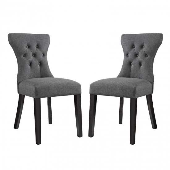 Silhouette Dining Side Chairs Upholstered Fabric Set of 2