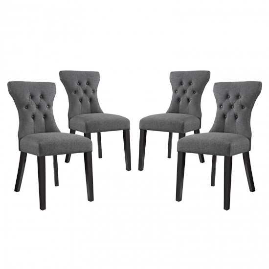 Silhouette Dining Side Chairs Upholstered Fabric Set of 4