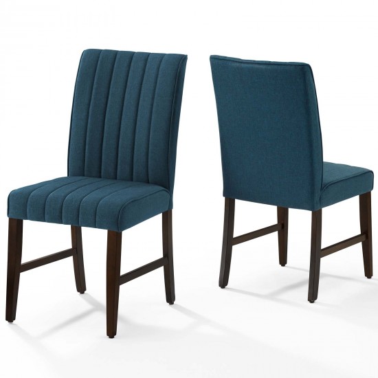 Motivate Channel Tufted Upholstered Fabric Dining Chair Set of 2