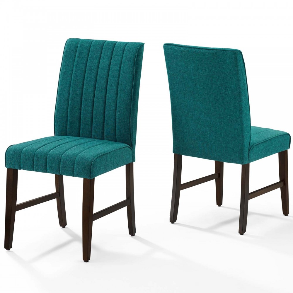 Motivate Channel Tufted Upholstered Fabric Dining Chair Set of 2 Motivate Channel Tufted Upholstered Fabric Dining Chair Set of 2