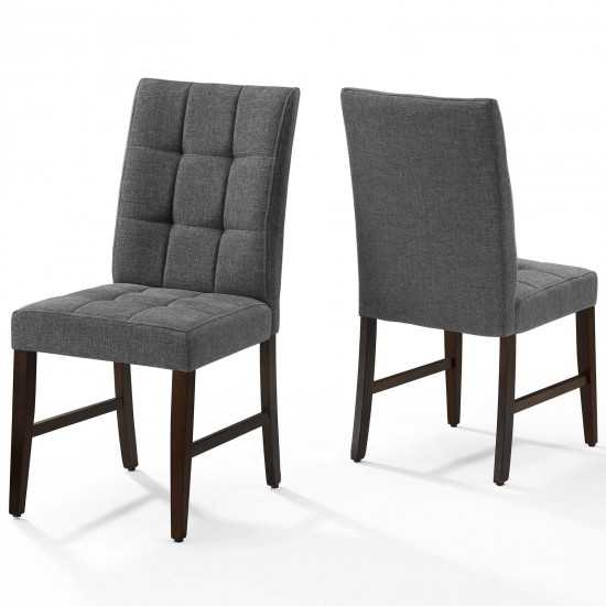 Promulgate Biscuit Tufted Upholstered Fabric Dining Chair Set of 2