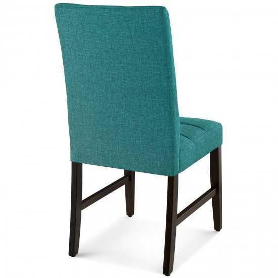 Promulgate Biscuit Tufted Upholstered Fabric Dining Chair Set of 2