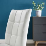 Promulgate Biscuit Tufted Upholstered Faux Leather Dining Side Chair Set of 2