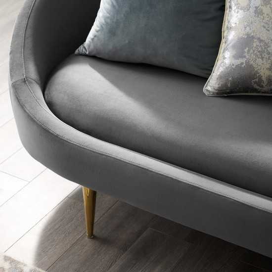 Sublime Vertical Curve Back Performance Velvet Sofa