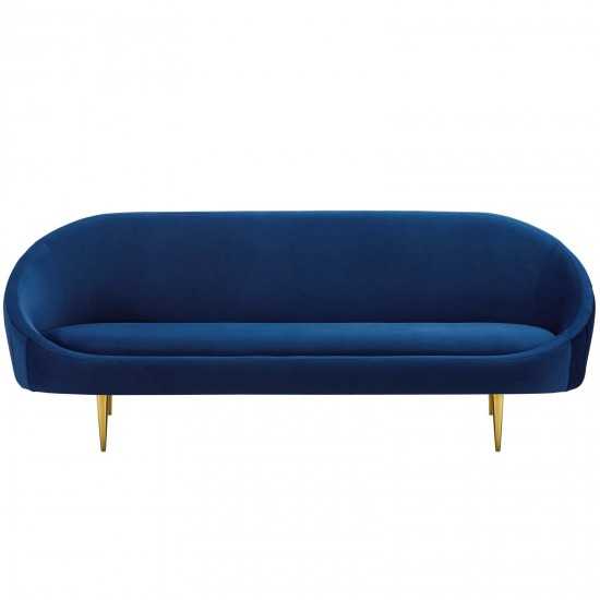 Sublime Vertical Curve Back Performance Velvet Sofa